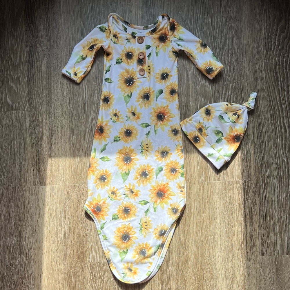 Caden Lane sunflower knot gown